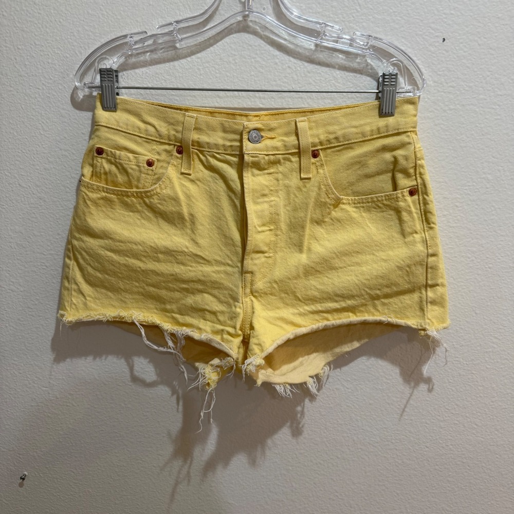 Levis Premium 501 Original Cut-Off Denim Shorts Yellow W29 56327-0247